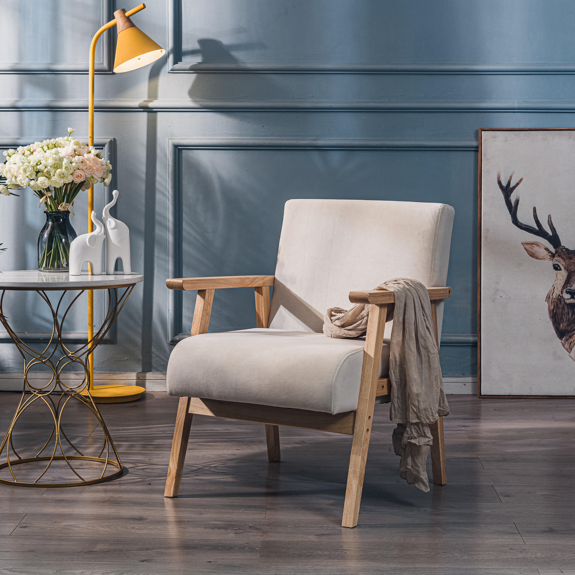 SESSEL Holz Beige - Beige, Holz (60/76/70cm) - Nordlys