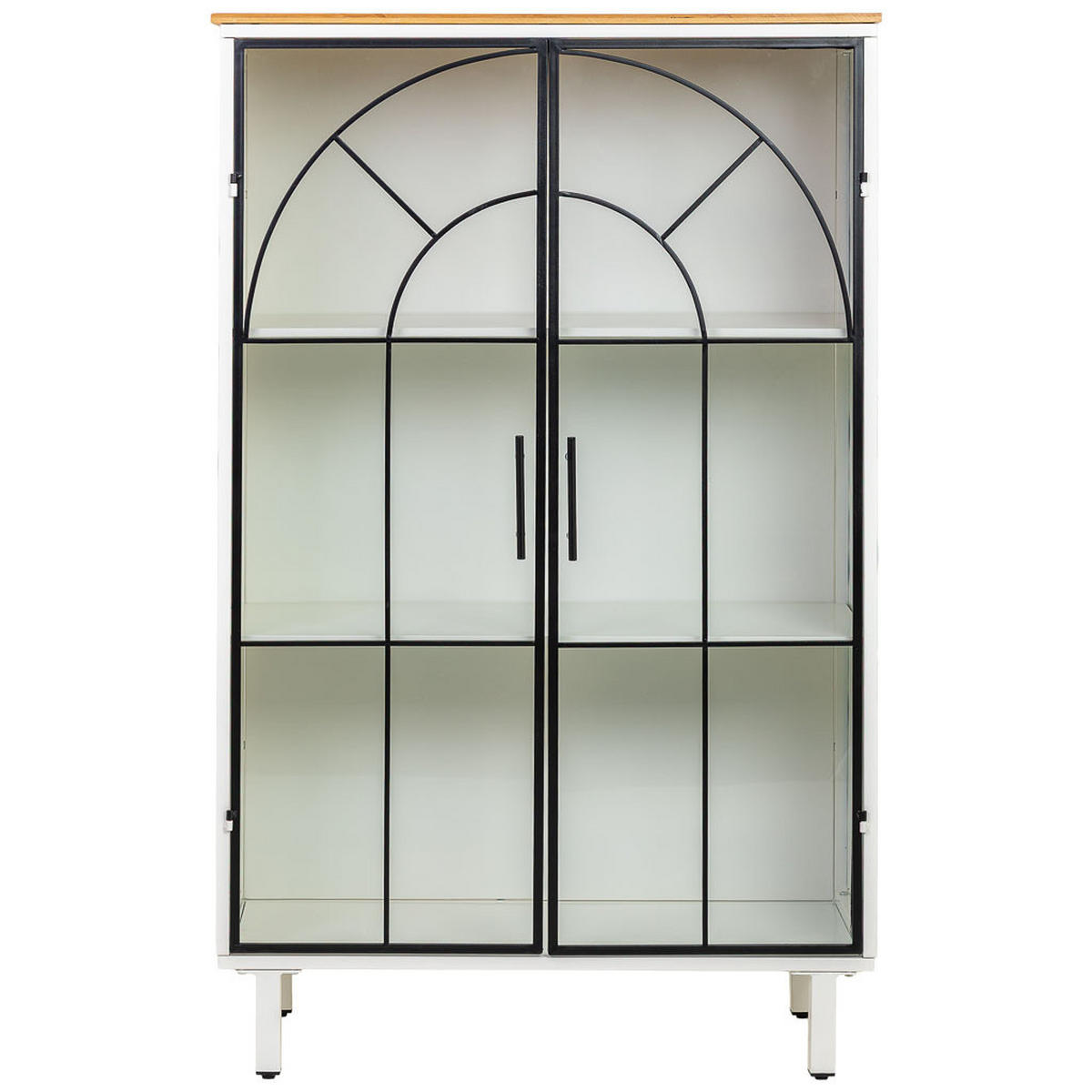 VITRINE aus Holz und Glas mit 2 Türen, Weiß, 80x35x131h cm - Weiß, Holz (80/130/35cm) - Wanderlust