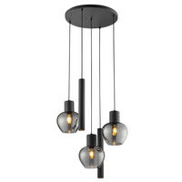 LED DECKENLEUCHTE Ligari Schwarz/Rauchglas 68/68/150 cm - Multicolor, Kunststoff (68/68/150cm) - Brilliant