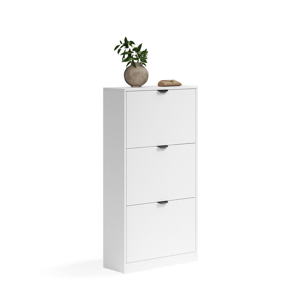 SKLÁPAČ TOPÁNOK Gizmo, biely, 59 x 112 cm s 3 priehradkami - čierna/biela, kompozitné drevo (59/112/22cm) - Vicco