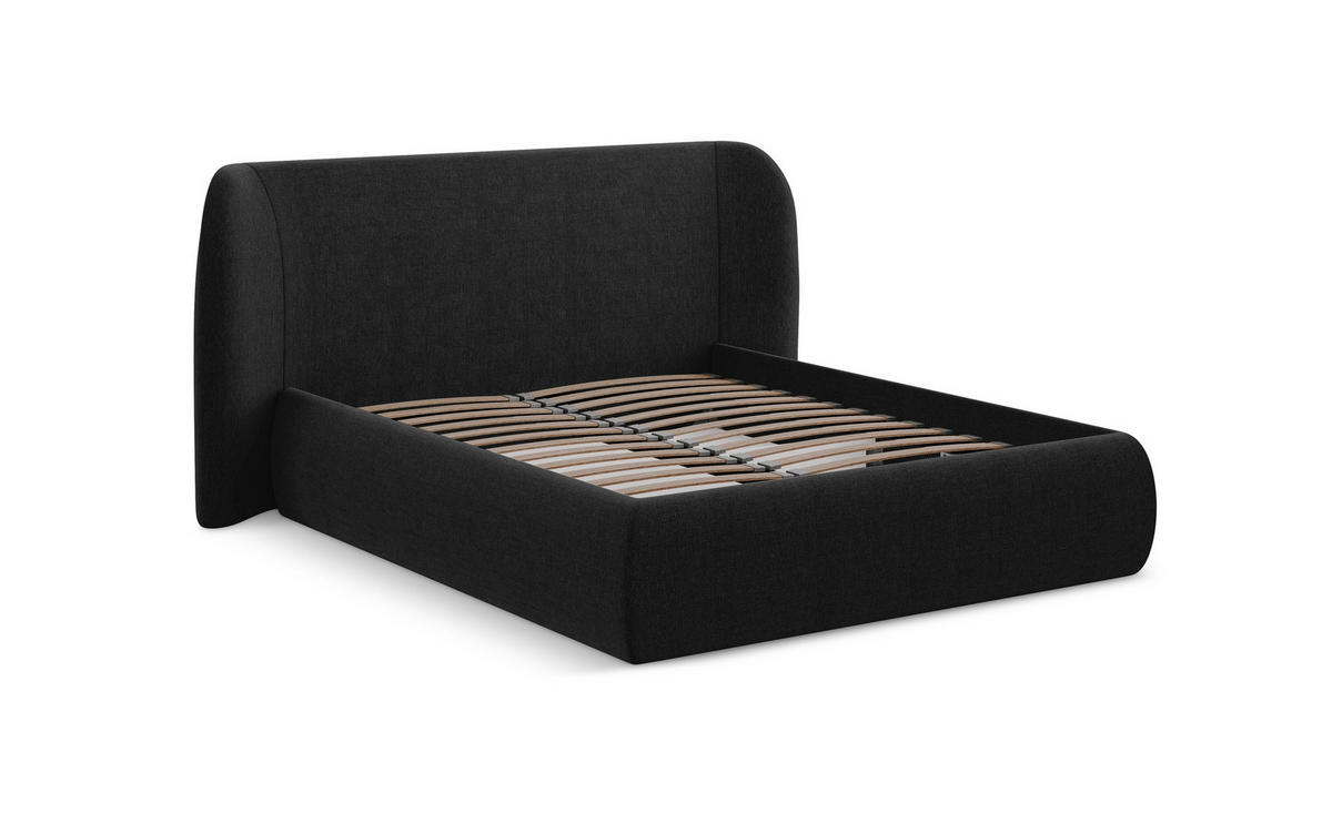 POLSTERBETT mit Bettkasten und Lattenrost 160x228 Blau - Blau/Schwarz, Kunststoff/Textil (140/200cm) - Makamii