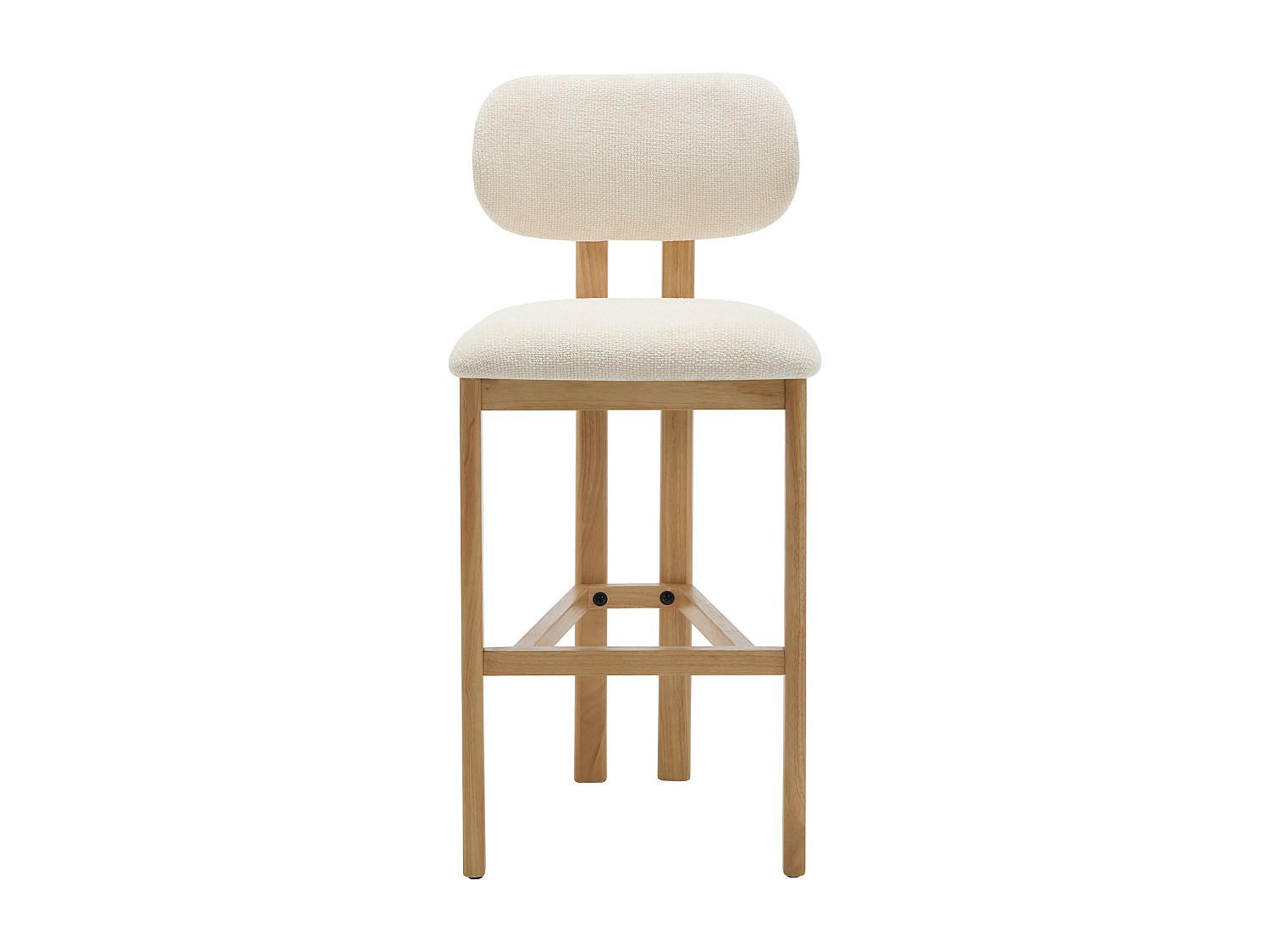BARHOCKER - 49 cm x 52 cm - stoff - cremefarben Yelaz - Creme, Holz/Textil (49/111/52cm) - Vente-Unique