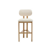 BARHOCKER - 49 cm x 52 cm - stoff - cremefarben Yelaz - Creme, Holz/Textil (49/111/52cm) - Vente-Unique