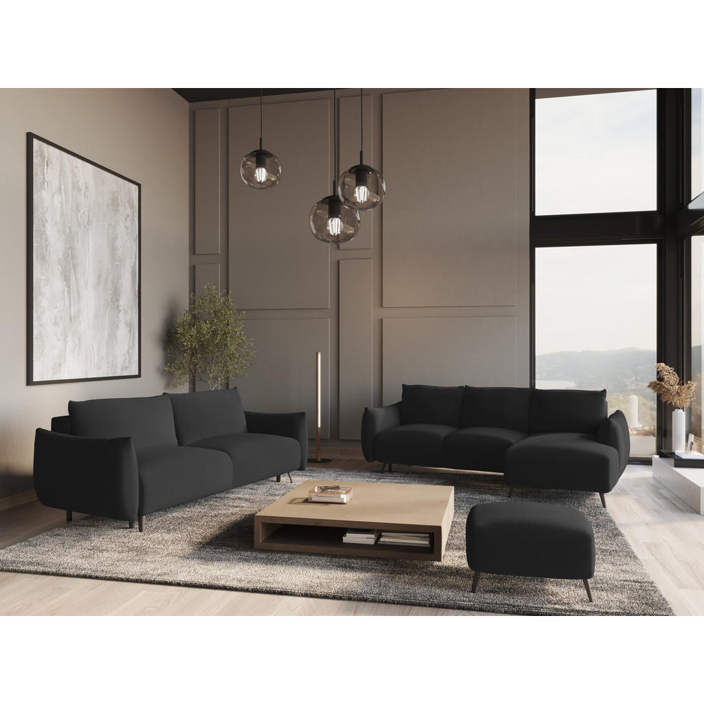 Thumbnail - Makamii 3-Sitzer, Anthrazit, Textil, Füllung: Schaumstoff, 230x86x105 cm, Made in EU, Wohnzimmer, Sofas & Couches, Schla...