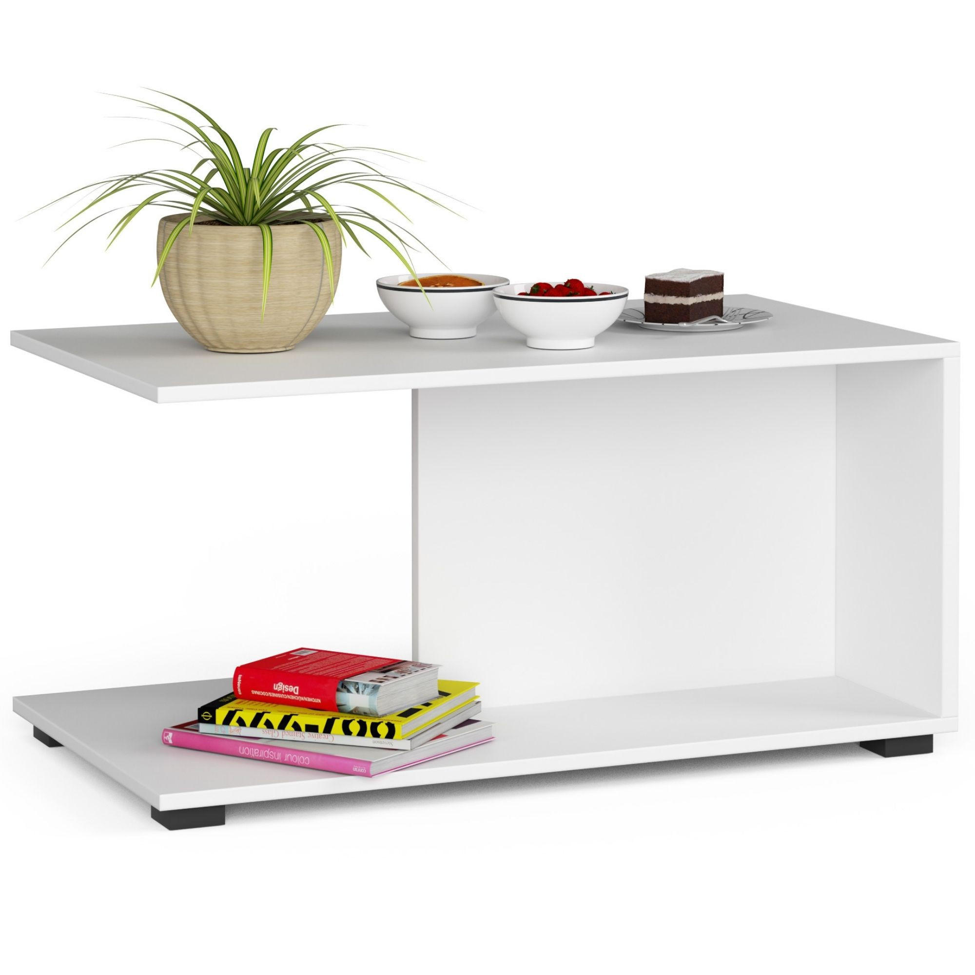 Akord Couchtisch Weiß 90x45x50 cm