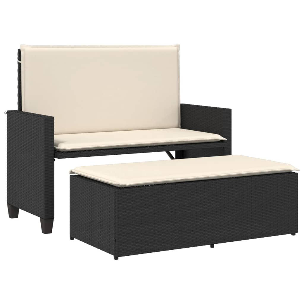 furnicato Gartenbank Schwarz 122x61.5x55 cm