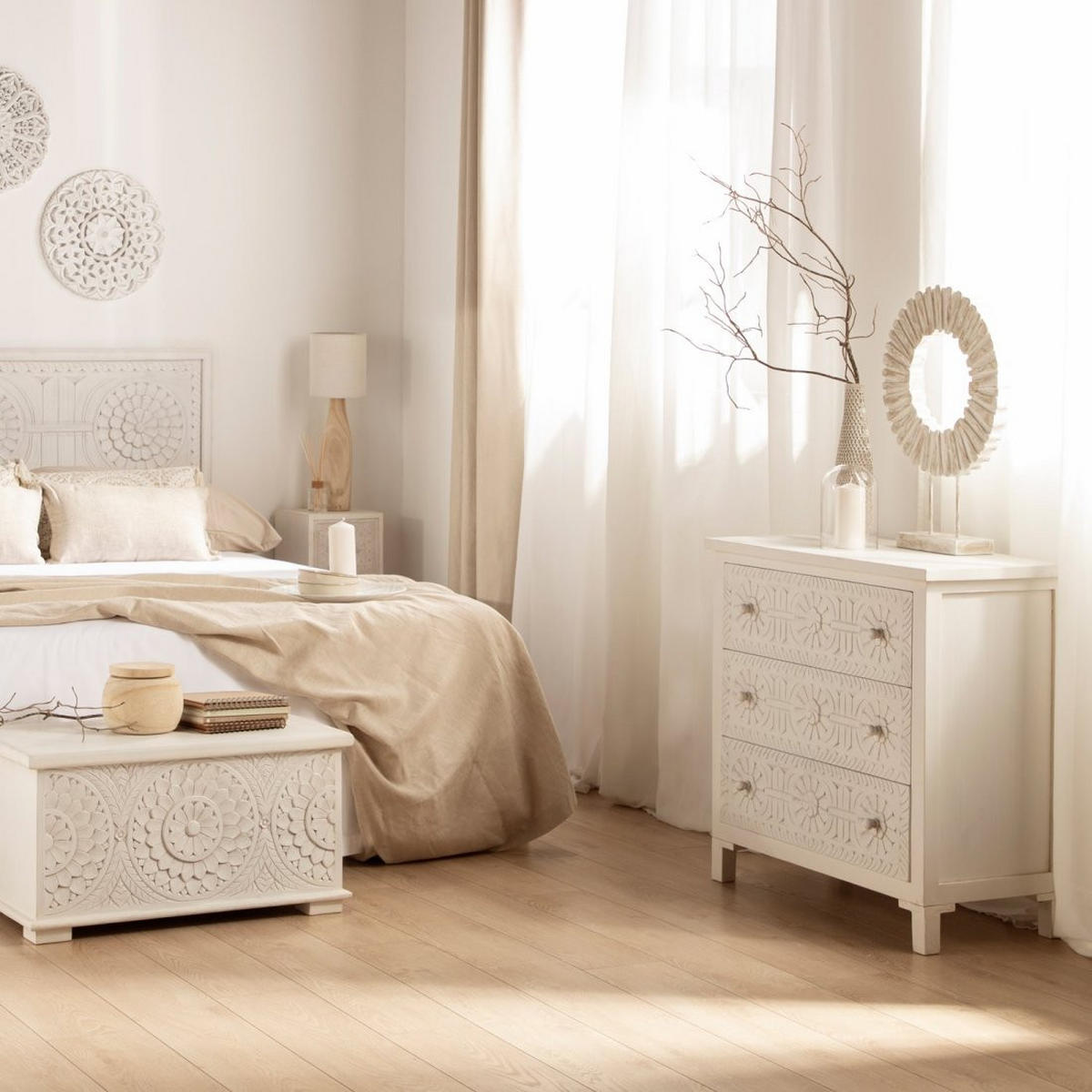 KOMMODE MIT SCHUBLADEN Iraya Weiß 80 cm x 82 cm - Weiß, Holzwerkstoff (80/82/40cm)