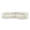 ECKSOFA Chenille Stoff Weiß - Schwarz/Weiß, Holzwerkstoff/Kunststoff (251/251cm) - Makamii