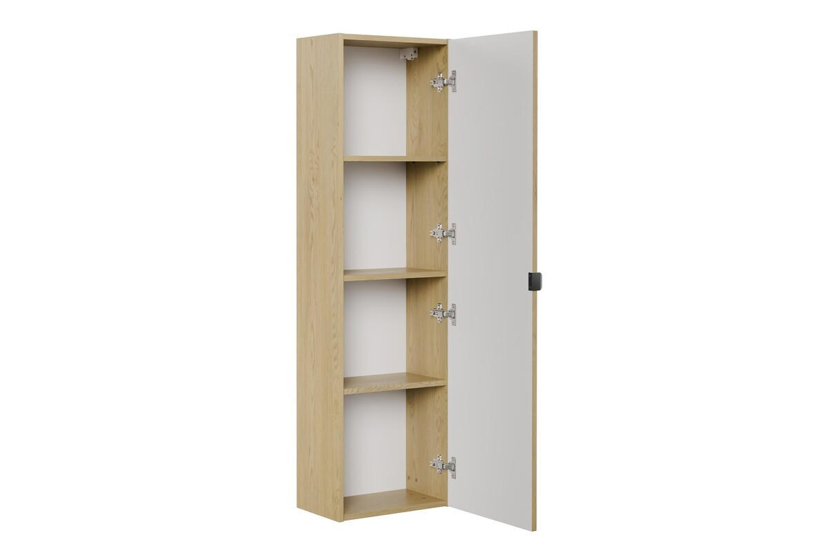 BADMÖBEL-SET 3 Teile 120 cm - Ovalia Cremona O BM404 in Cremona-Eiche - Eichefarben/Weiß Hochglanz, Holz/Keramik (120/140/46cm)