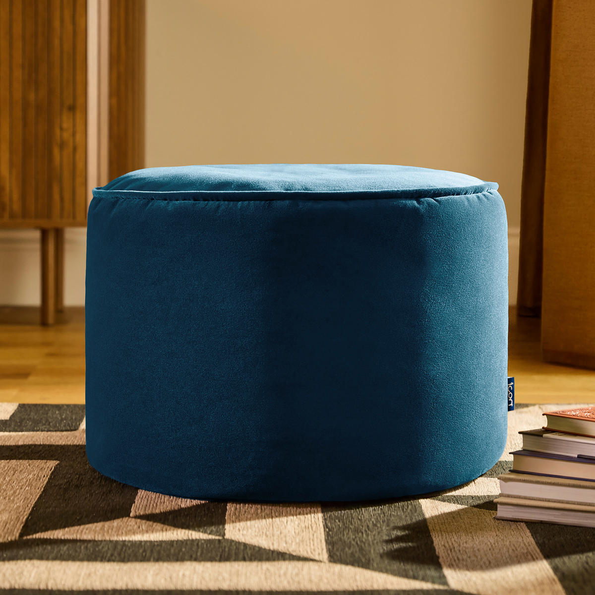 SITZPOUF Rund Milano - Blau, Textil (55/35/55cm) - icon
