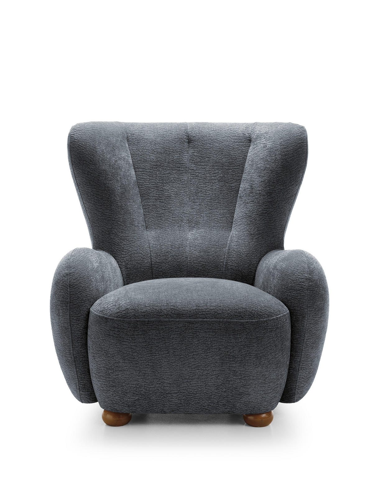 SESSEL MIST, Polstersessel Klassisch Loungesessel, Chenille-Stoff Grau - Grau, Holz/Holzwerkstoff (88/91/100cm) - MASSENO