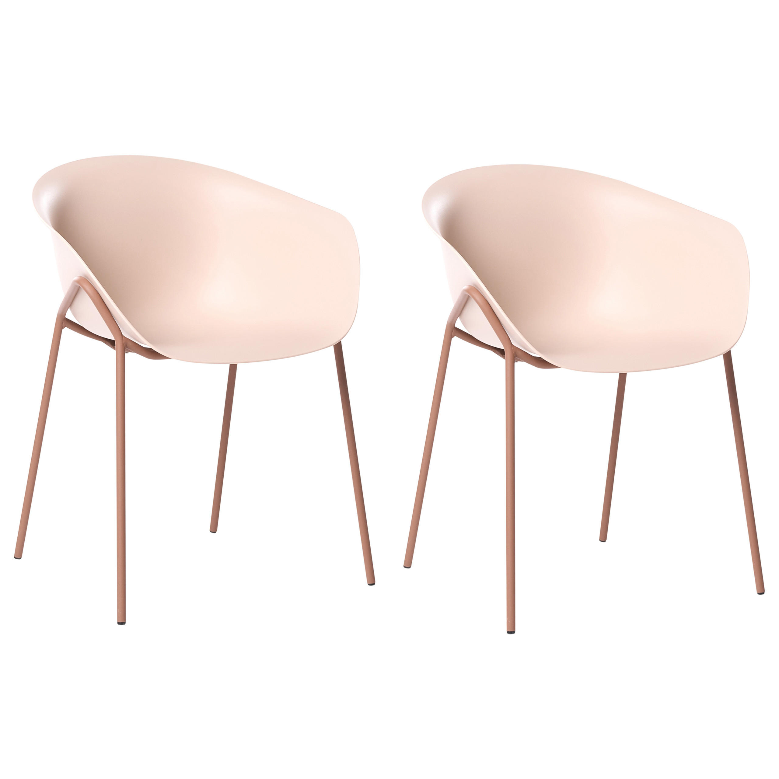 SCAUN DE GRĂDINĂ set de 2 plastic bej Meteora - bej, material plastic (55/74/50cm) - Beliani