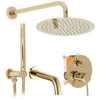 UNTERPUTZ Wannen-/duschset Rea Lungo Gold + Ibox - Goldfarben, Metall (16/9/38.5cm) - REA