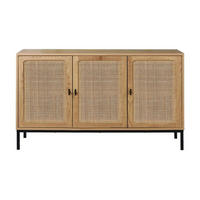 SIDEBOARD mit 3 Türen aus Rattan - L120 cm - Apfelbaumfarben, Holzwerkstoff (40/72/120cm) - Calicosy
