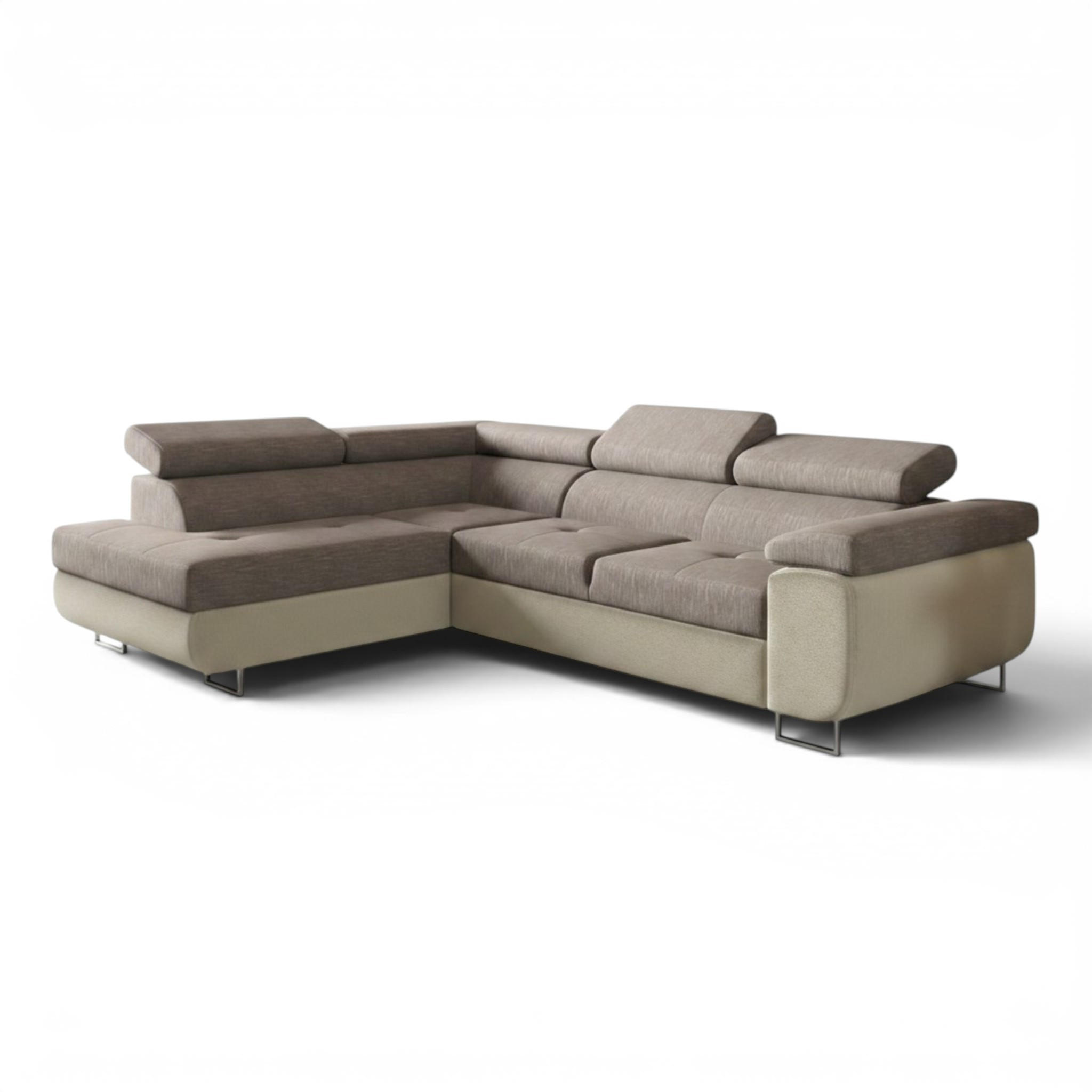 ECKSOFA Jade Mit Schlaffunktion - Creme, Holzwerkstoff/Textil (202/275cm) - Fun Möbel