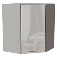 ECKHÄNGESCHRANK Essen W10/60 Weiß Hochglanz / Grau Matt 60 / 60 / 72cm - Weiß Hochglanz/Grau, Holz/Holzwerkstoff (60/72/60cm) - Feldmann-Wohnen