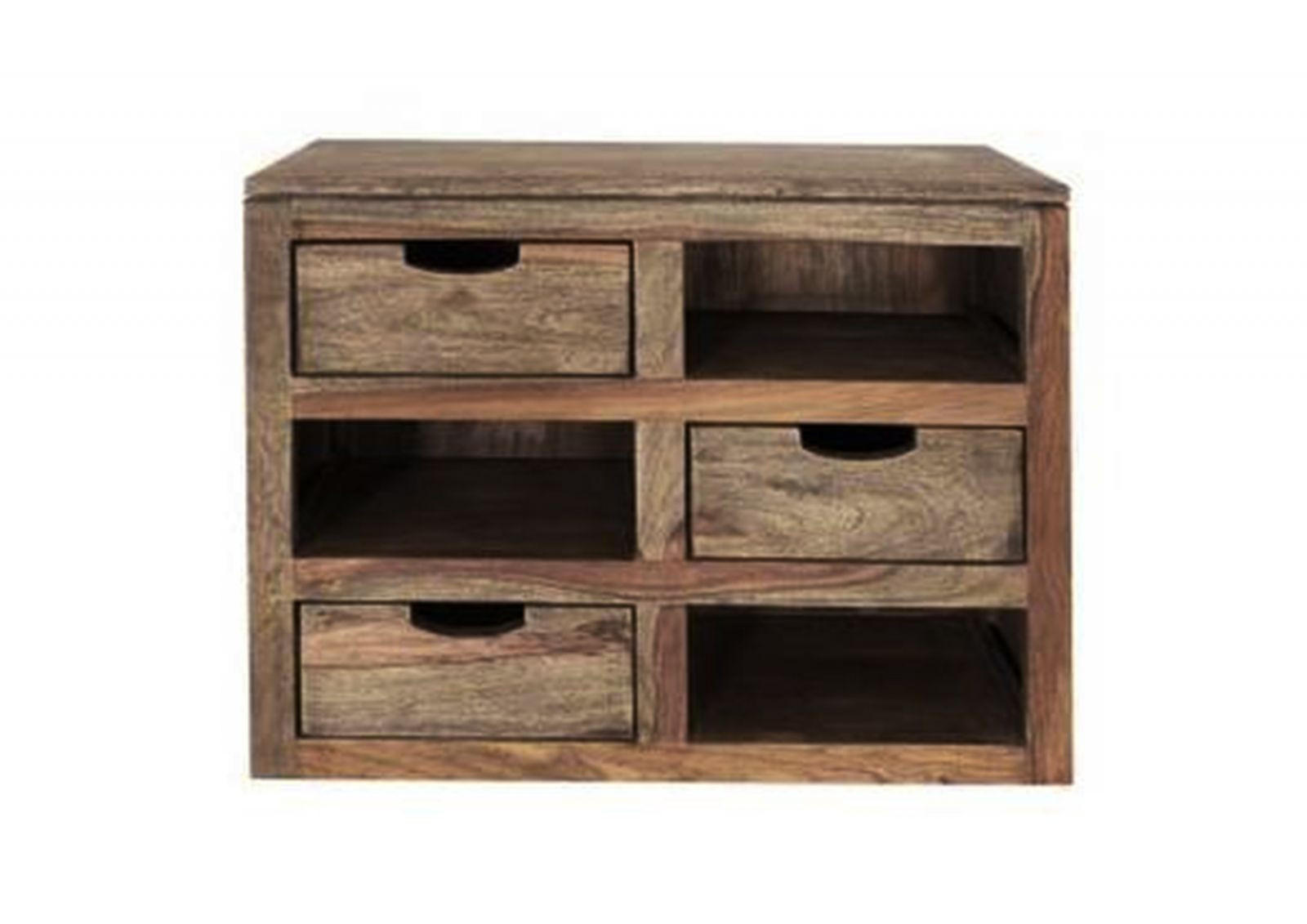 WANDELEMENT Sheesham 66x25x56 grau geölt NATURE GREY #069 - Grau, Holz (66/56/25cm) - Massivmoebel24