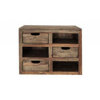 WANDELEMENT Sheesham 66x25x56 grau geölt NATURE GREY #069 - Grau, Holz (66/56/25cm) - Massivmoebel24