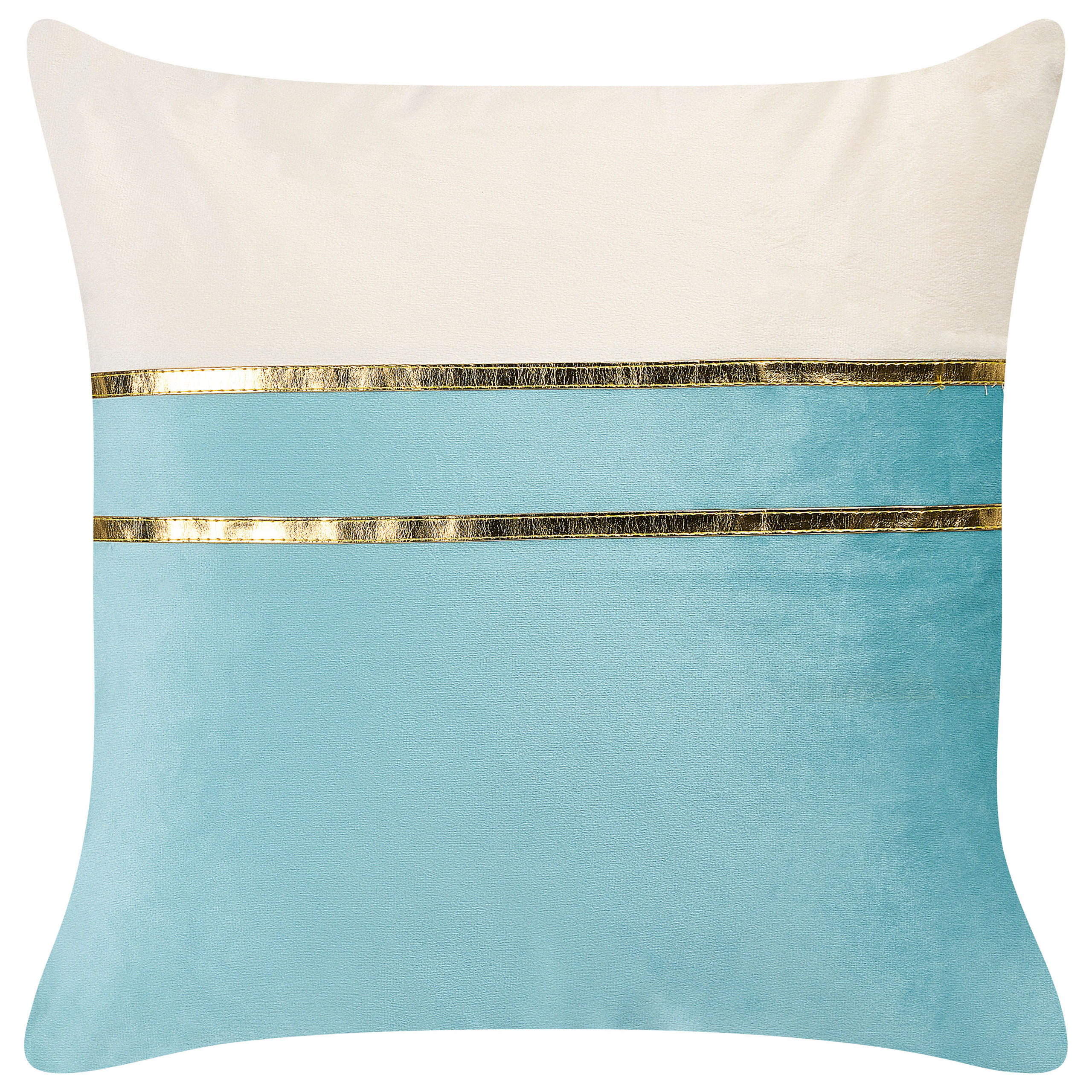 DEKOKISSEN 2er-Set Blau 45/45 cm Allium - Blau, Textil (45/45cm) - Beliani
