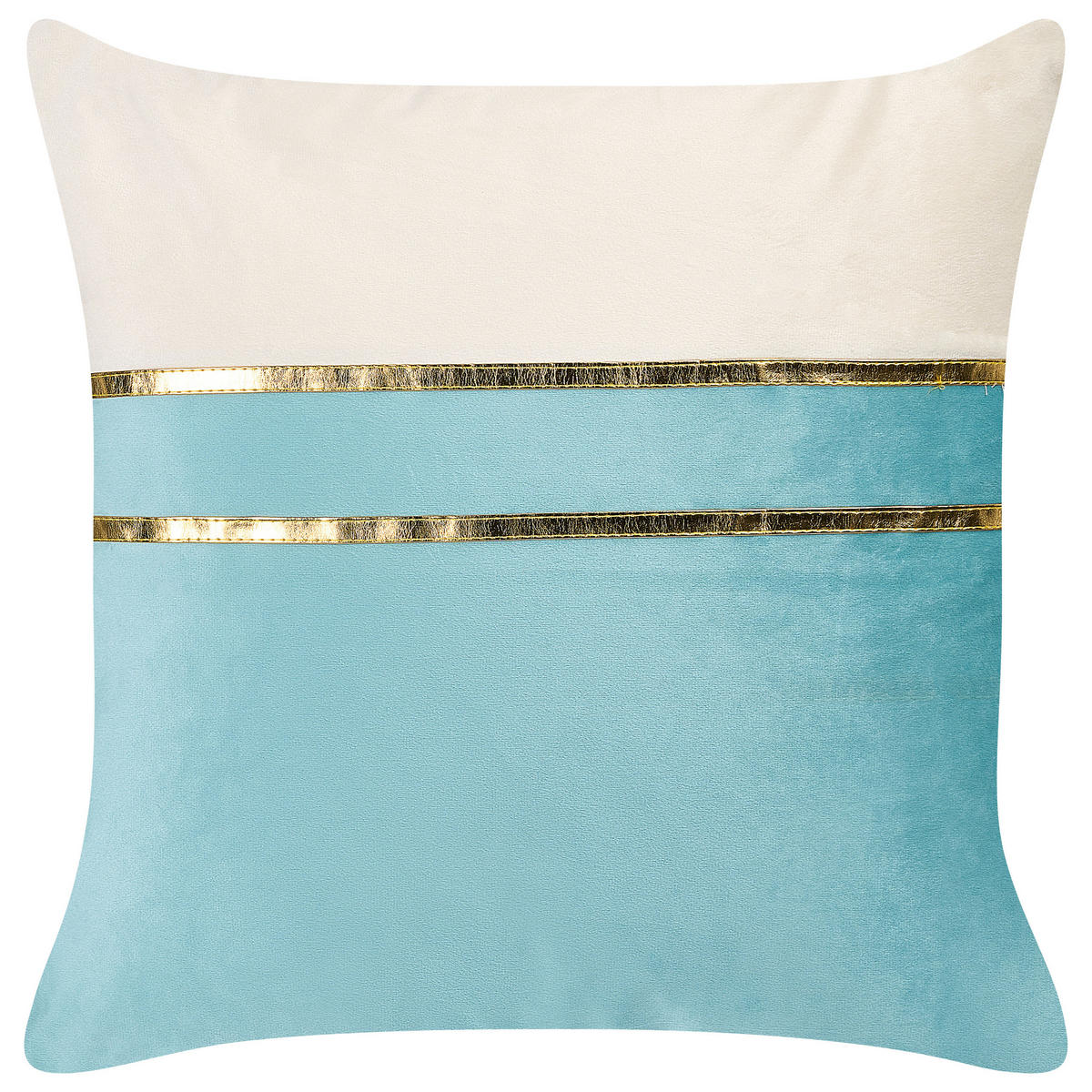 DEKOKISSEN 2er-Set Blau 45/45 cm Allium - Blau, Textil (45/45cm) - Beliani