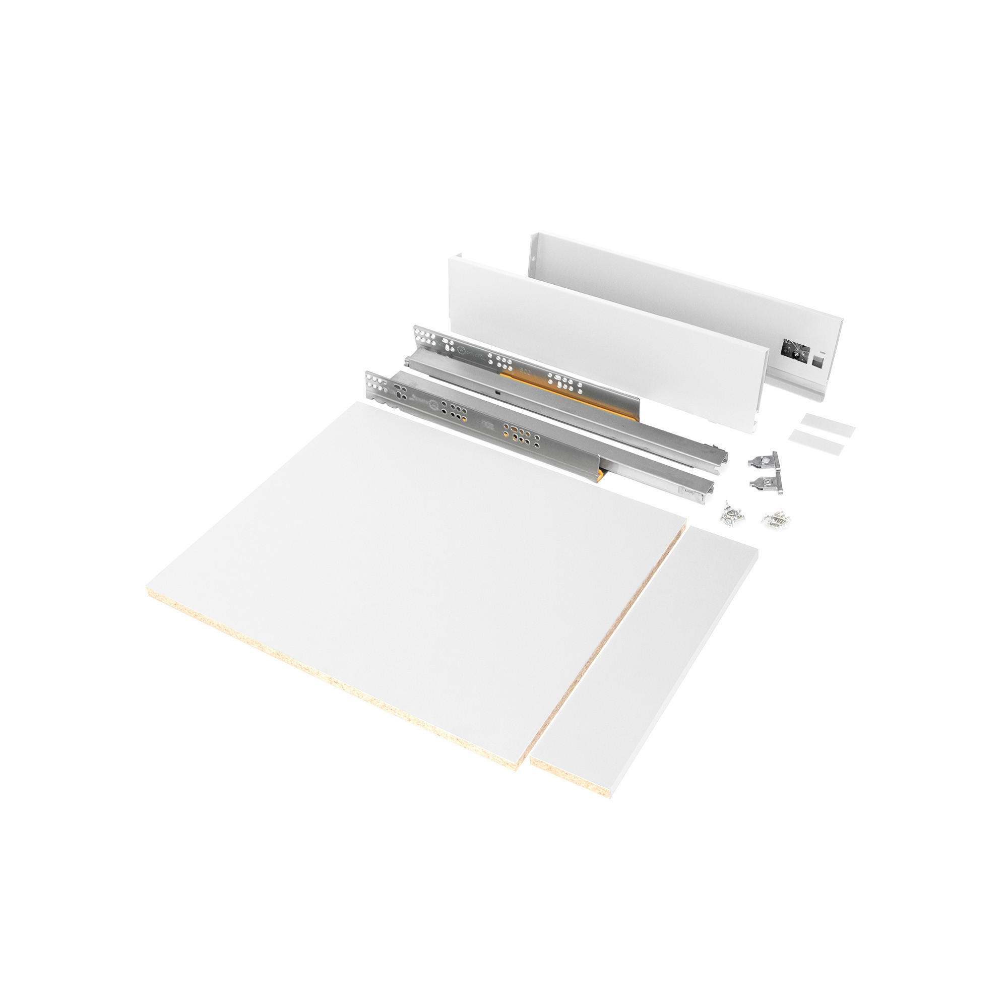 SCHUBLADEGARNITUR Vertex für Küche oder Badezimmer, Höhe 93mm, mit Einlegeböden, Modul 450mm, Weiß lackiert - Weiß, Metall (45/10/50cm) - EMUCA