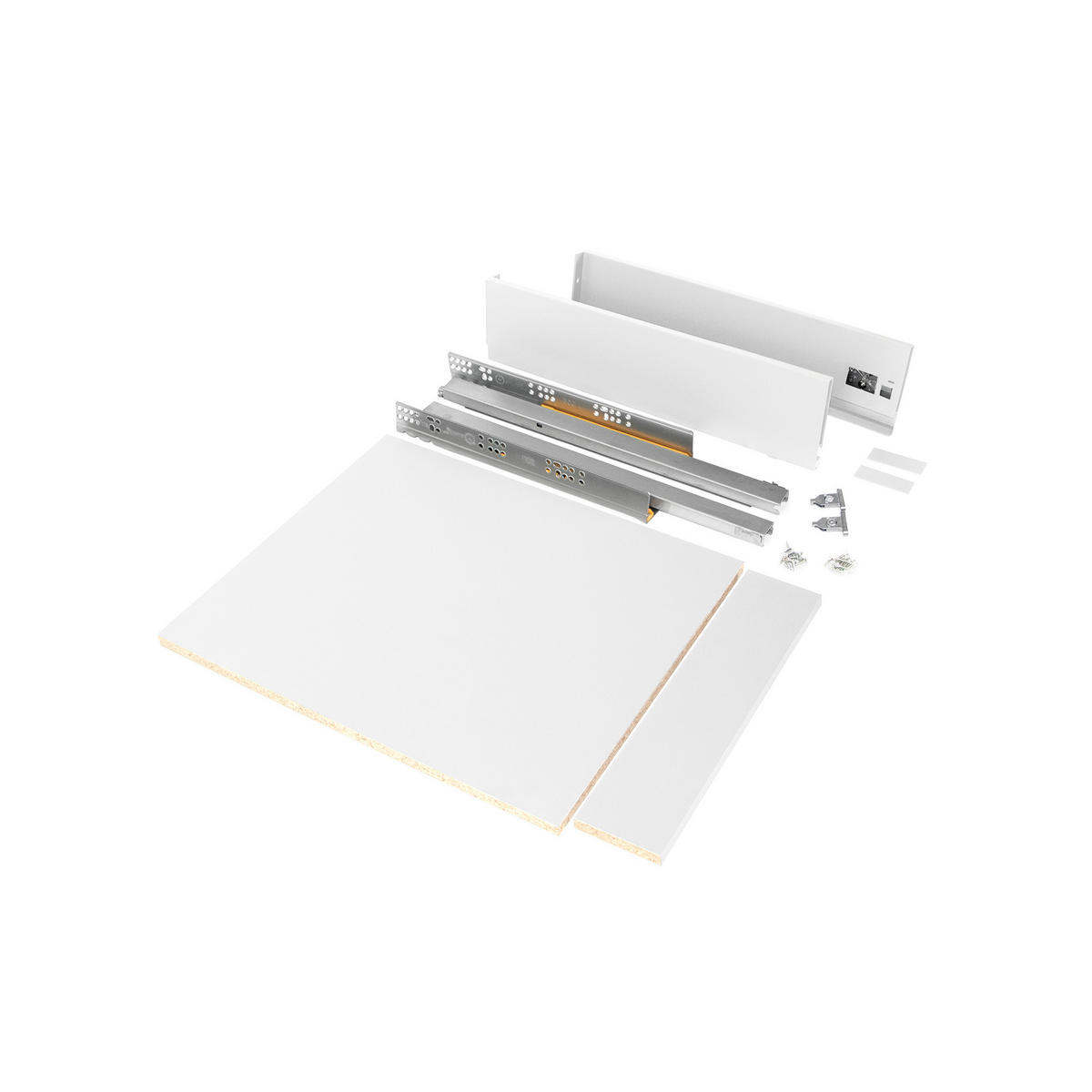 SCHUBLADEGARNITUR Vertex für Küche oder Badezimmer, Höhe 93mm, mit Einlegeböden, Modul 450mm, Weiß lackiert - Weiß, Metall (53/8/43.5cm) - EMUCA