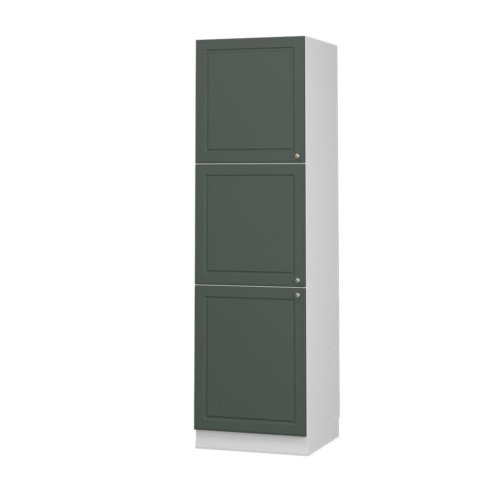 HERDUMBAUSCHRANK Fame-Line Grün-Gold Landhaus 60 cm - Weiß/Grün, Holzwerkstoff (60/206.8/58cm) - Vicco