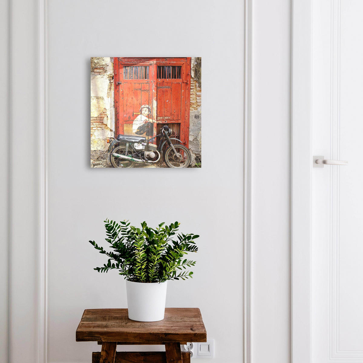 SCHLÜSSELBOX Schwarz 30x30 cm- Türöffnung nach rechts - Straßenkunst - Rot, Metall (30/30/5cm) - TULUP