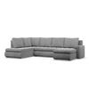 U-SOFA MIT SCHLAFFUNKTION FORESTA, Cord - Grau - Grau, Textil (300/89/200cm)