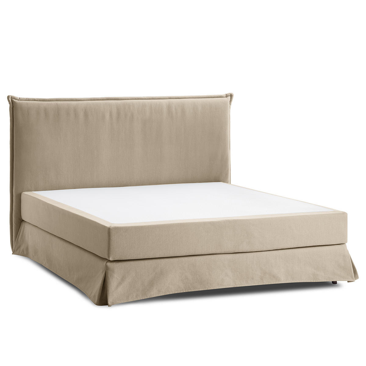BOXSPRINGBETT mit Husse - Beige, Textil (180/200cm) - home24