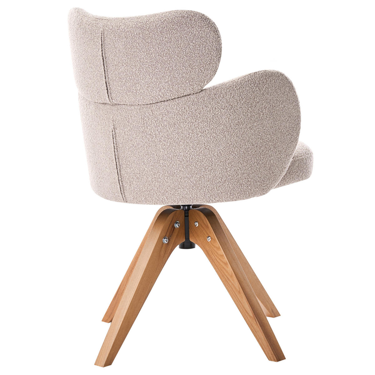 JÍDELNÍ ŽIDLE otočná Bouclé Béžová Marcy - béžová, textil (60/85/66cm) - Beliani