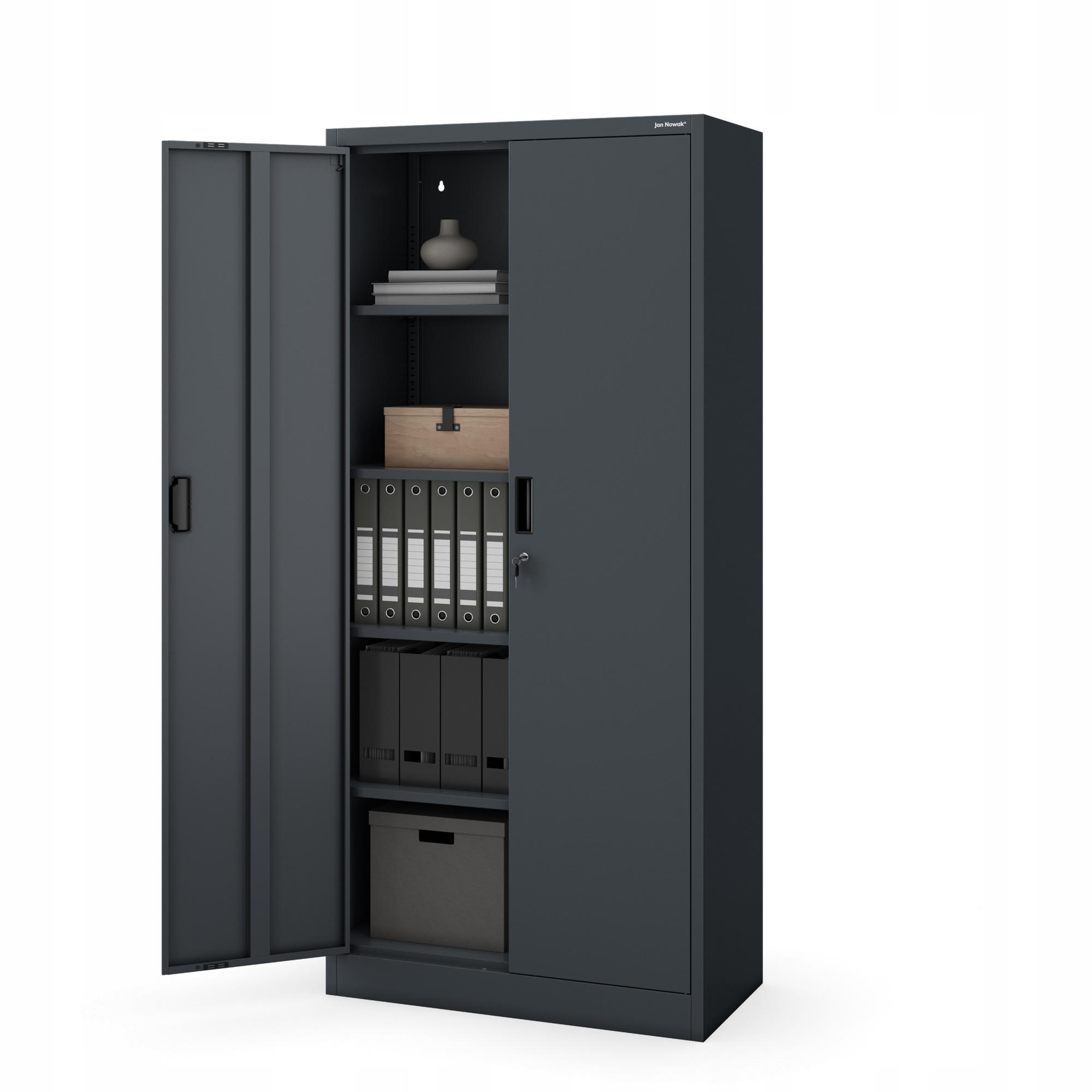 AKTENSCHRANK Jan Compact - Anthrazit, Metall (80/175/40cm) - Jan Nowak