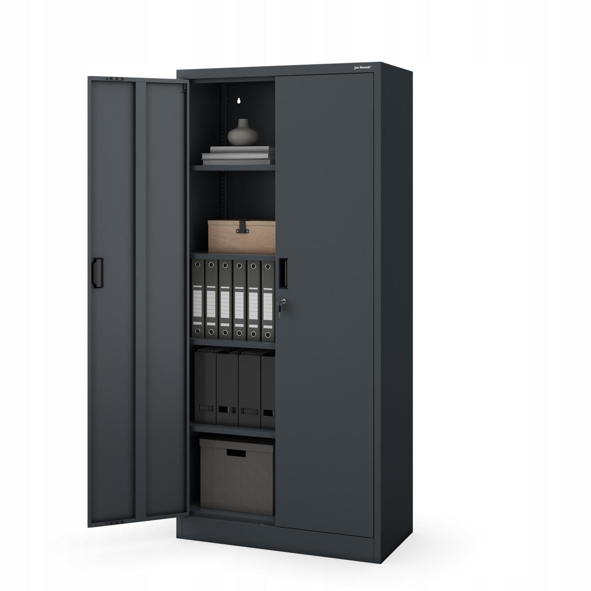 AKTENSCHRANK Jan Compact - Anthrazit, Metall (80/175/40cm) - Jan Nowak