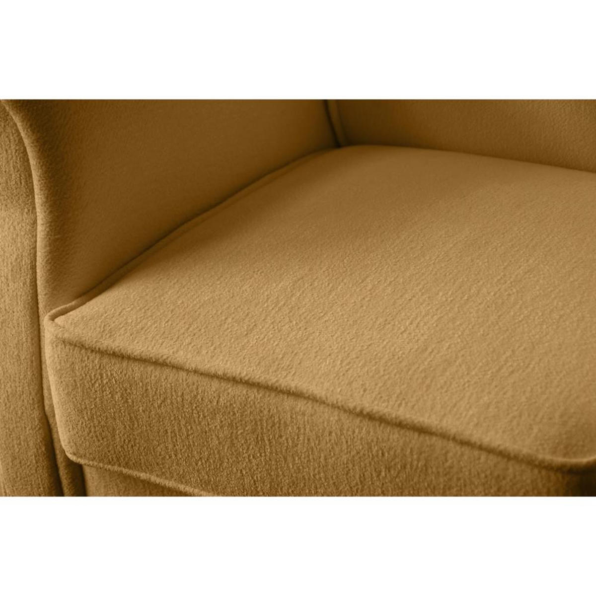 OHRENSESSEL Leonardo gelb boucle-stoff - Bernsteinfarben, Holz/Textil (88/118/86cm) - Beautysofa