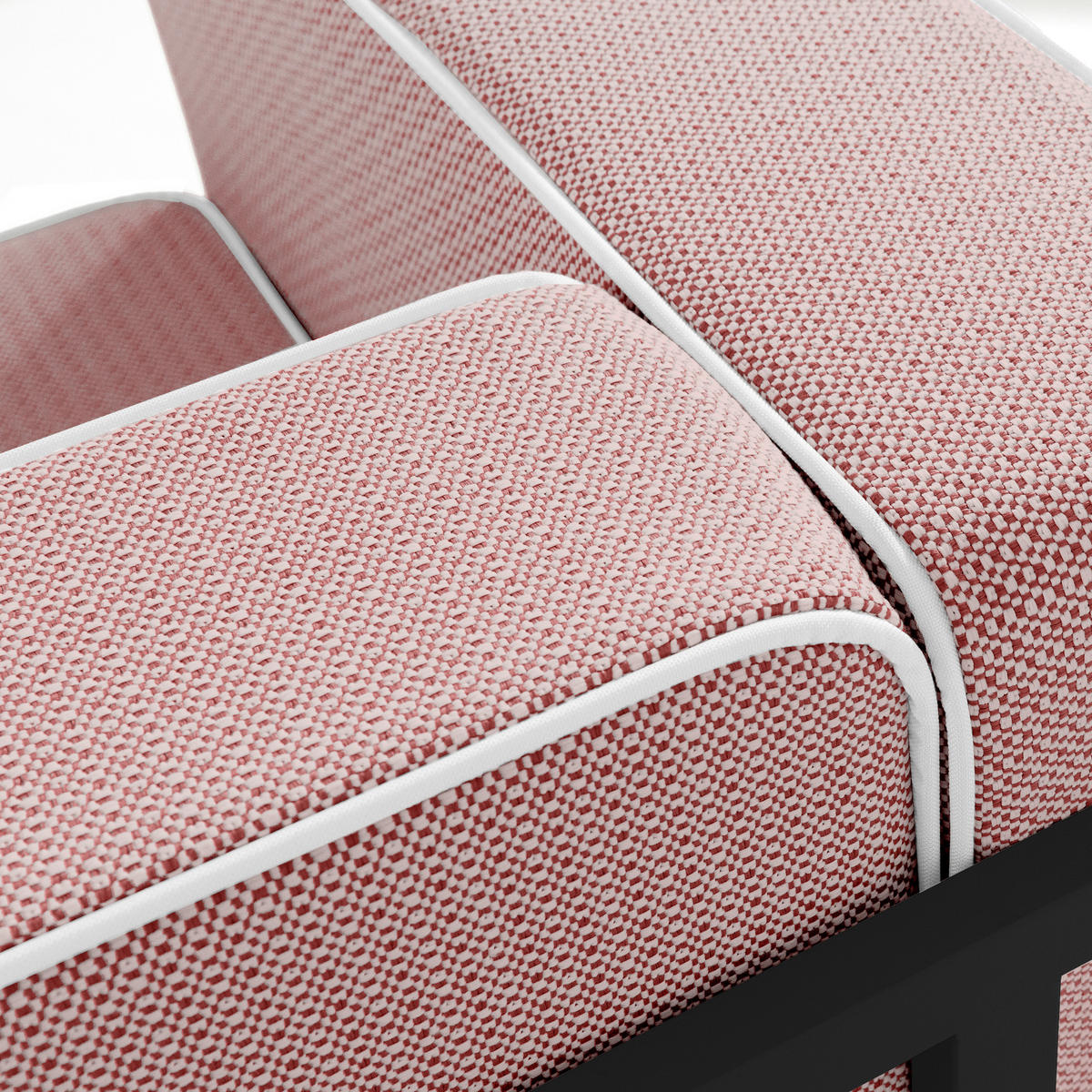 GARTENSOFA TRIGLO 2-Personen, Stahlrahmen, Modern, Dunkelgrau - Dunkelgrau/Rot, Textil/Metall (164/70/69cm) - KONSIMO®