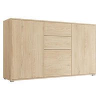 KOMMODE Gesita K3D2SZ - Eichefarben/Silberfarben, Holzwerkstoff/Kunststoff (141/93/41cm) - MIRJAN24