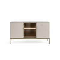 KOMMODE mit Türen und geriffelter Front 154×83×39 cm, Kaschmir / Gold - Beige, Holzwerkstoff (154/83/39cm) - 3XE LIVING