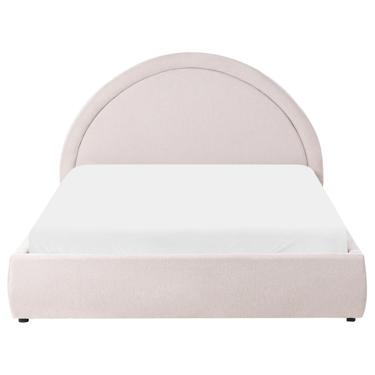 BETT mit Stauraum 140/200 cm Stoff Hellbeige Mouzon - Beige, Textil (140/200cm) - Beliani