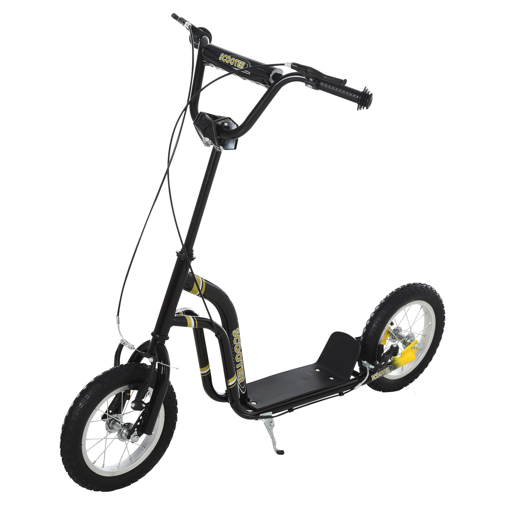 KINDERROLLER, Beige/Schwarz/Weiß, Stahl+ Aluminium - Schwarz, Metall (120/58/95cm) - HOMCOM