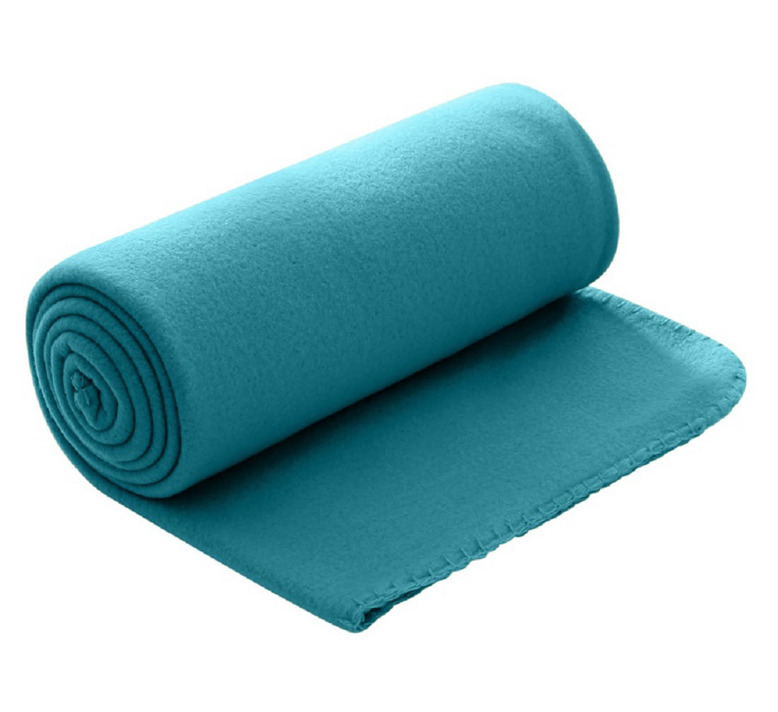 FLEECEDECKE türkis 130/160 cm Kettelrand Anti-Pilling - Türkis, Textil (130/160cm) - wometo