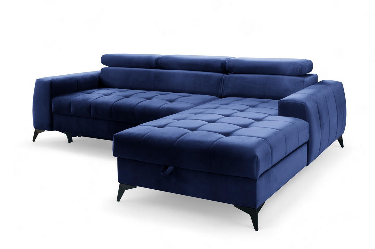 ECKSOFA Agnesa Xs In Salvador - Dunkelblau, Holzwerkstoff/Textil (260/200cm) - Fun Möbel