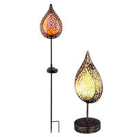 LED AUSSENLEUCHTE Flammen Design Bunt 2er Set - Multicolor, Glas (16/7/90cm) - Globo Lighting