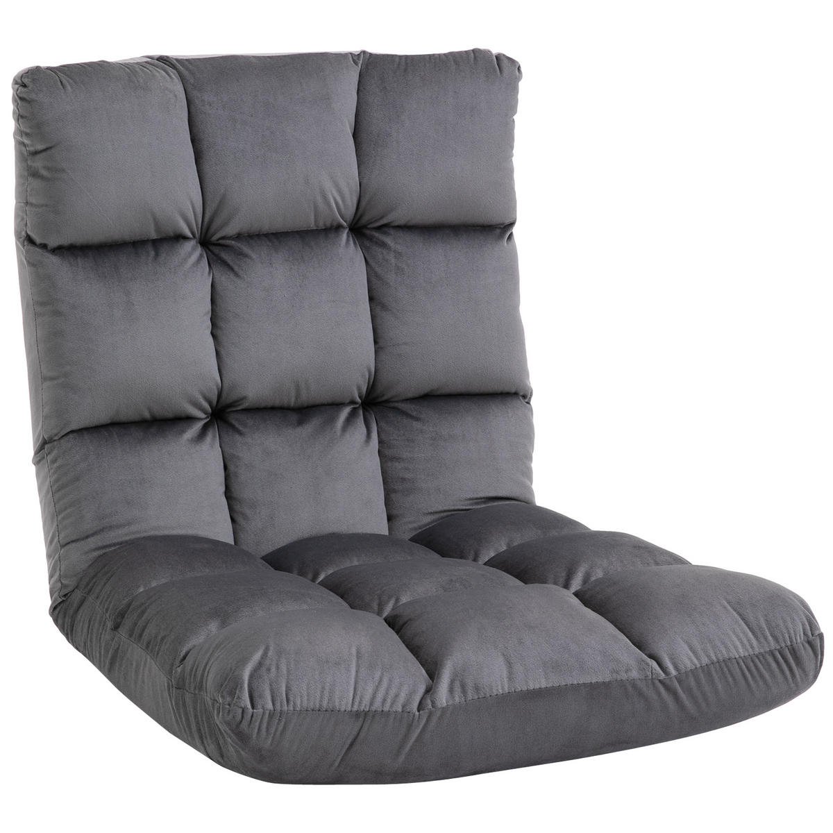 BODENSTUHL Bodensessel mit verstellbarer Rückenlehne Bodensofa Dunkelgrau - Dunkelgrau, Metall (71/53.5/55cm) - HOMCOM