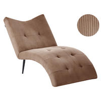 ČALOUNĚNÉ LEHÁTKO CHAISE LONGUE Manšestr Pískově béžové Quilly - černá/písková barva, textil (83/97/153cm) - Beliani