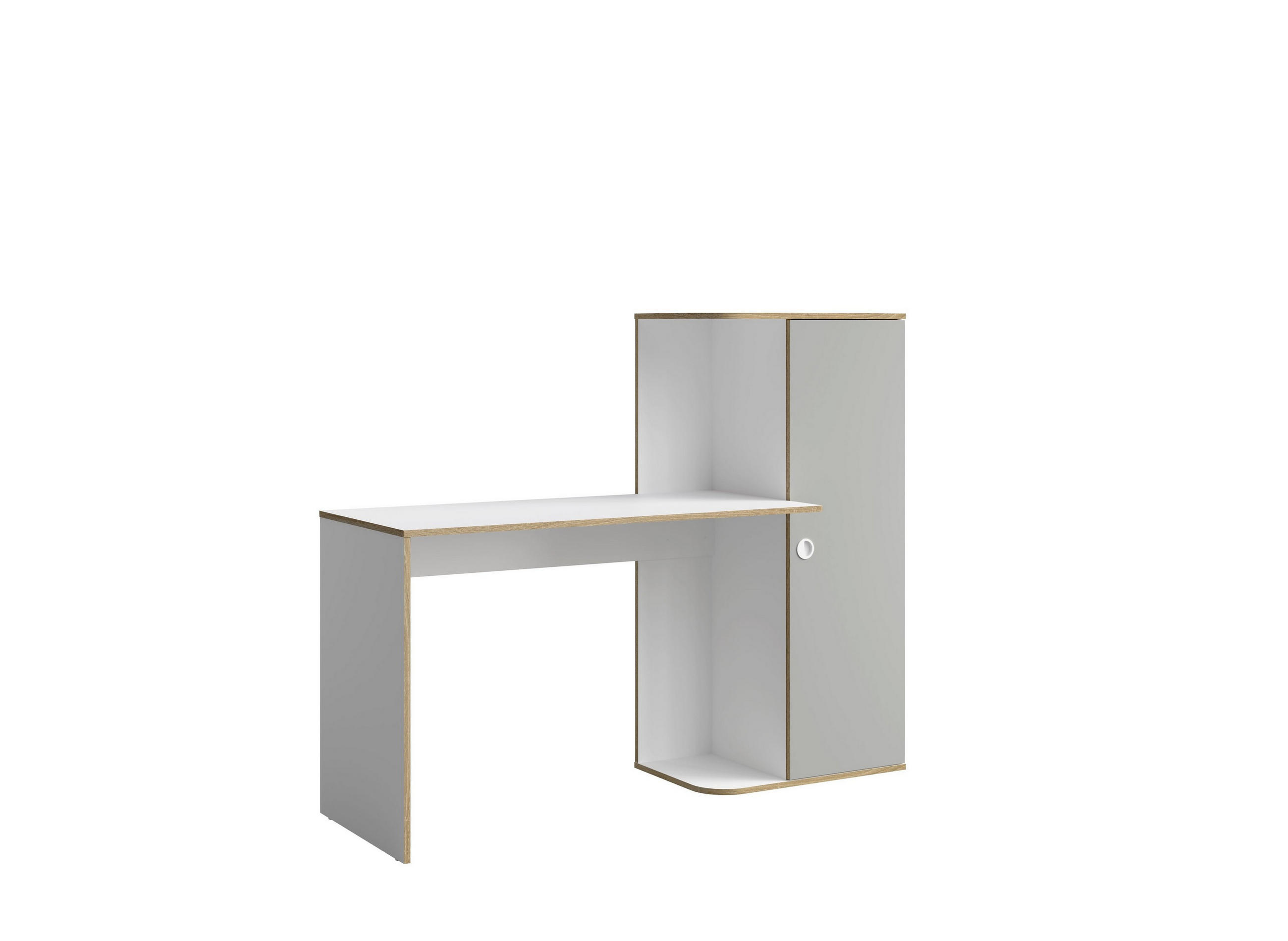 Masseno Schreibtisch Weiß 53.3x128.7x160.2 cm