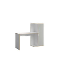 SCHREIBTISCH AMARIS 160,2x53,3x128,7 cm Bürotisch Computertisch, Weiß - Weiß, Holzwerkstoff (53.3/160.2/128.7cm) - MASSENO