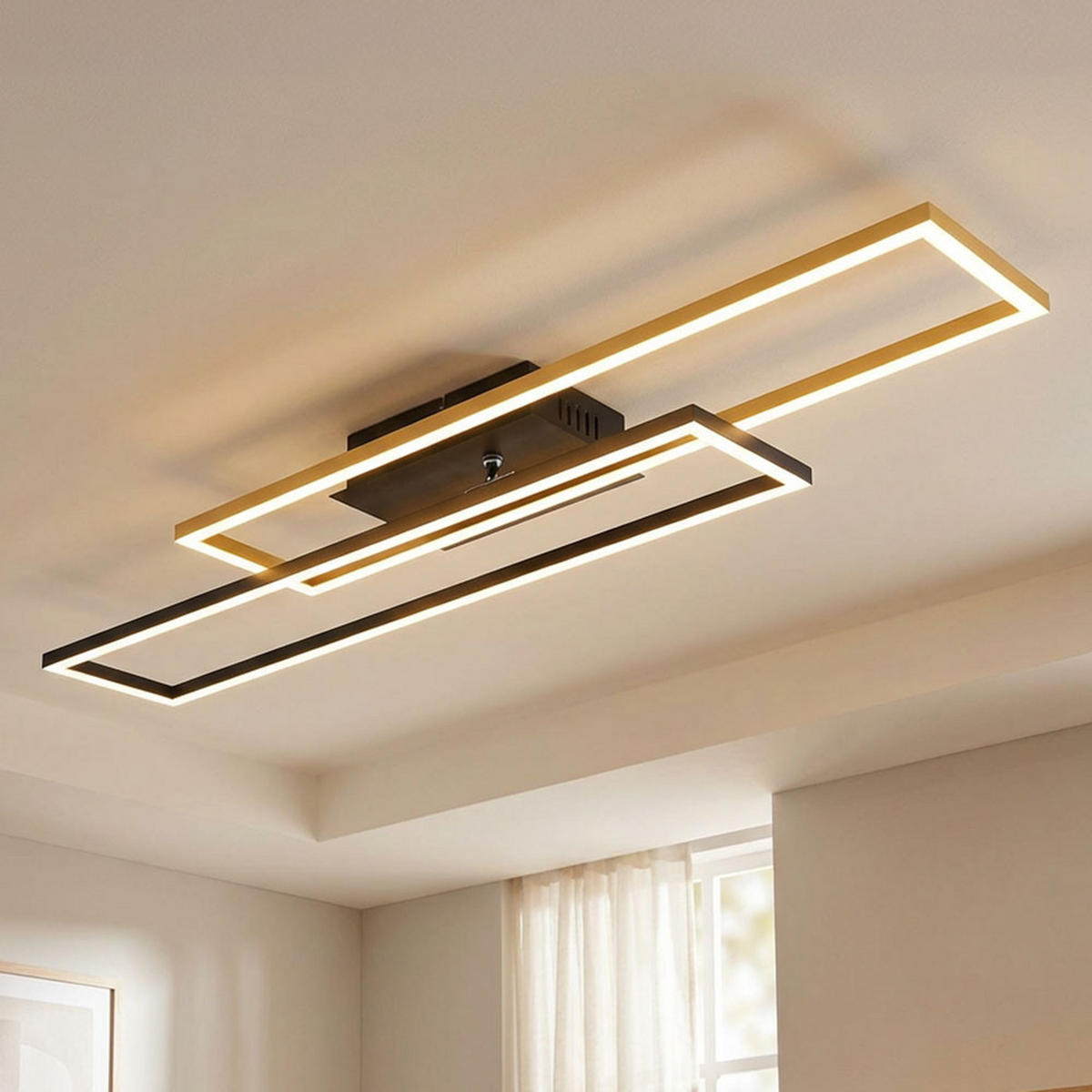 LED DECKENLEUCHTE Alu Gold Matt - Goldfarben, Metall (80/60/7.5cm) - Globo Lighting