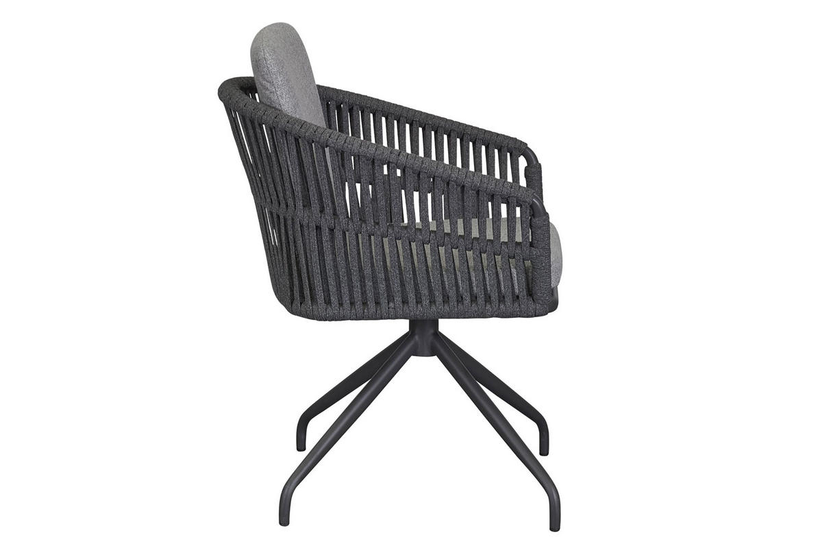 GARTENSTUHL Tago 77x59x62 cm, Metall, Anthrazit - Anthrazit, Metall (59/77/62cm) - dasmöbelwerk