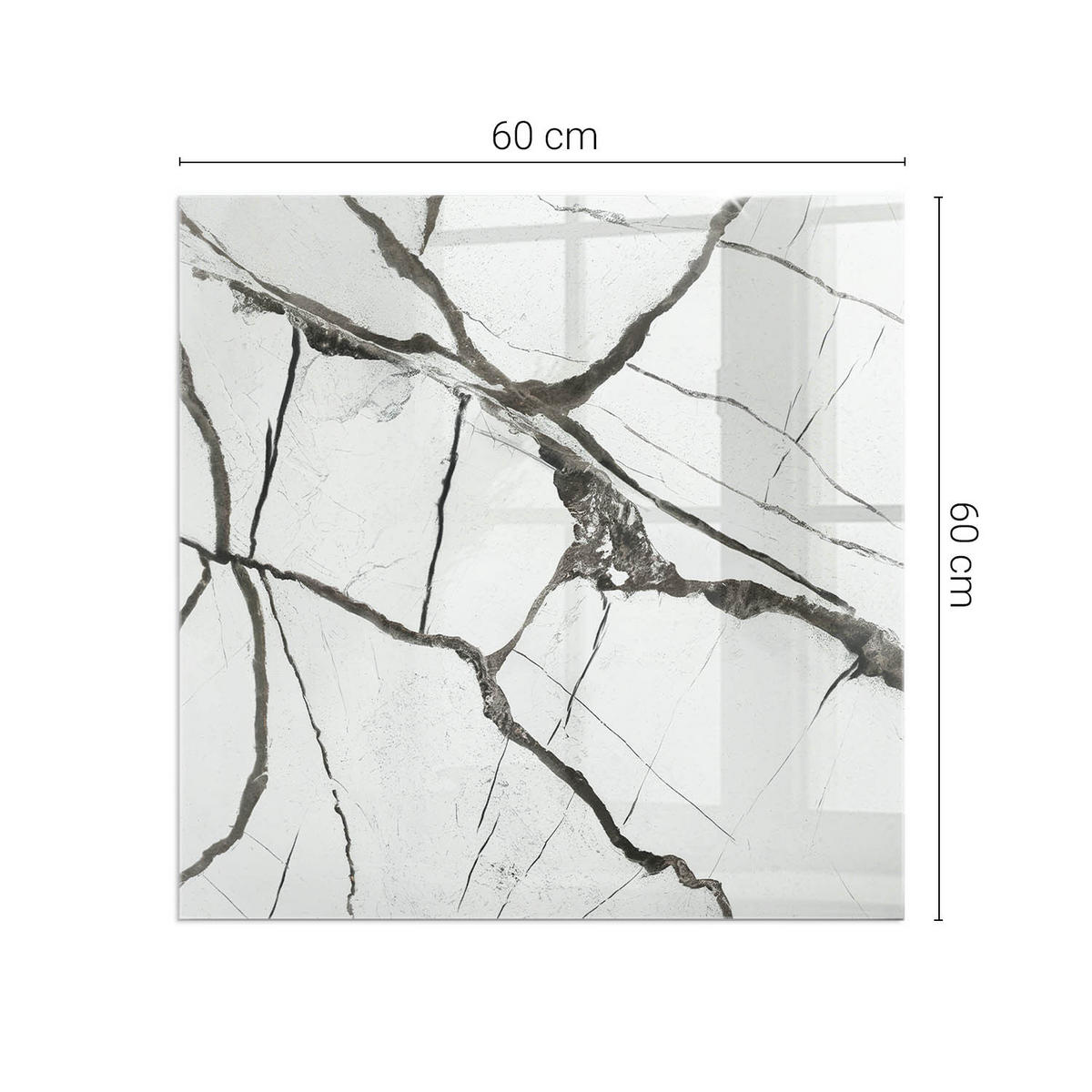 GLASPLATTE für Kamin 60x60 cm Weiß - Weiß, Glas (60/60/0.4cm) - ArtPrintCave