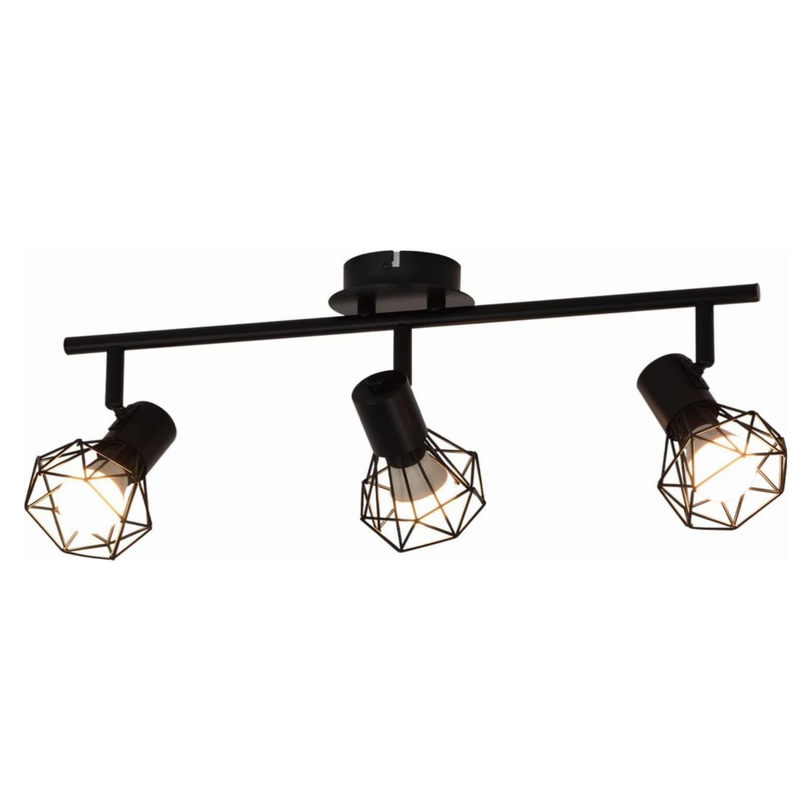 DECKENSTRAHLER Brückenau 42.5/9/15.5 cm - Schwarz, Metall (42.5/9/15.5cm) - ZMH